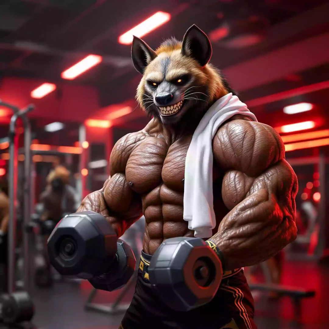 ai-hyena-lifting-dumbbells