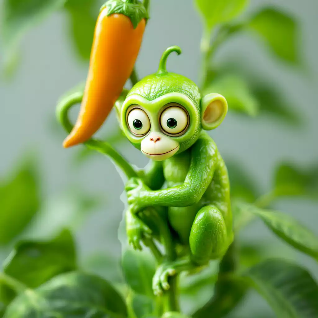 lifelike-gerrn-monkey-chilli-hanging-on-pepper-plant