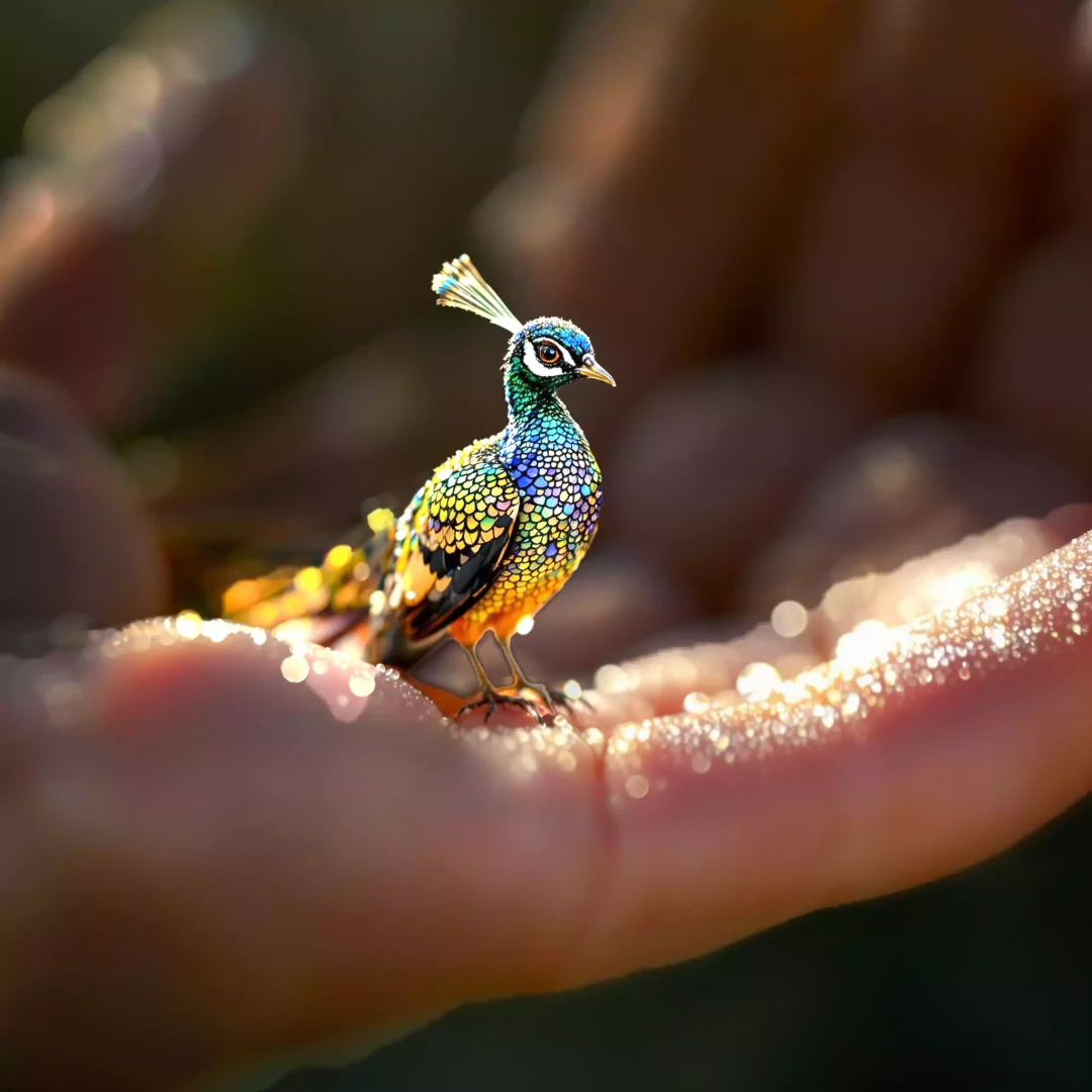 miniature-ai-peacock-on-human-palm