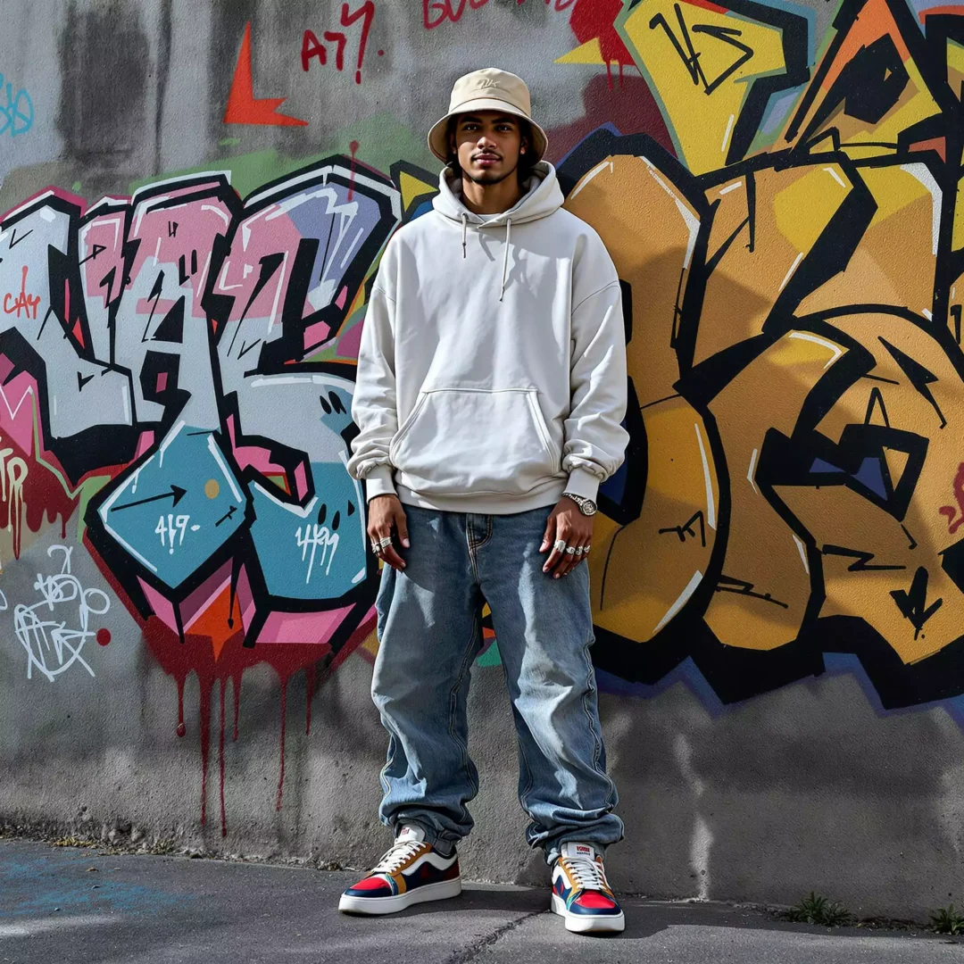 Streetwear Fashion Model in an Urban Setting