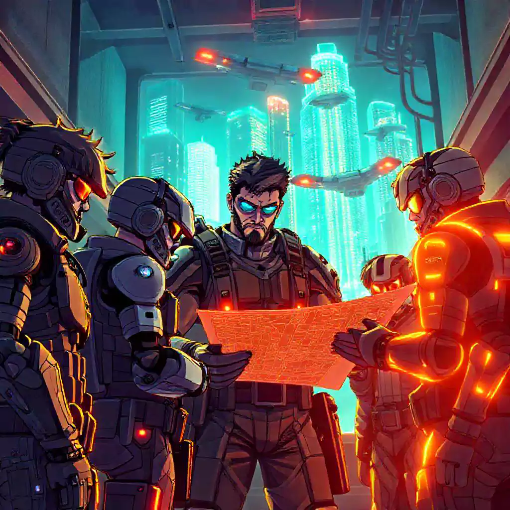 ai-anime-cyberpunk-mercenary-team