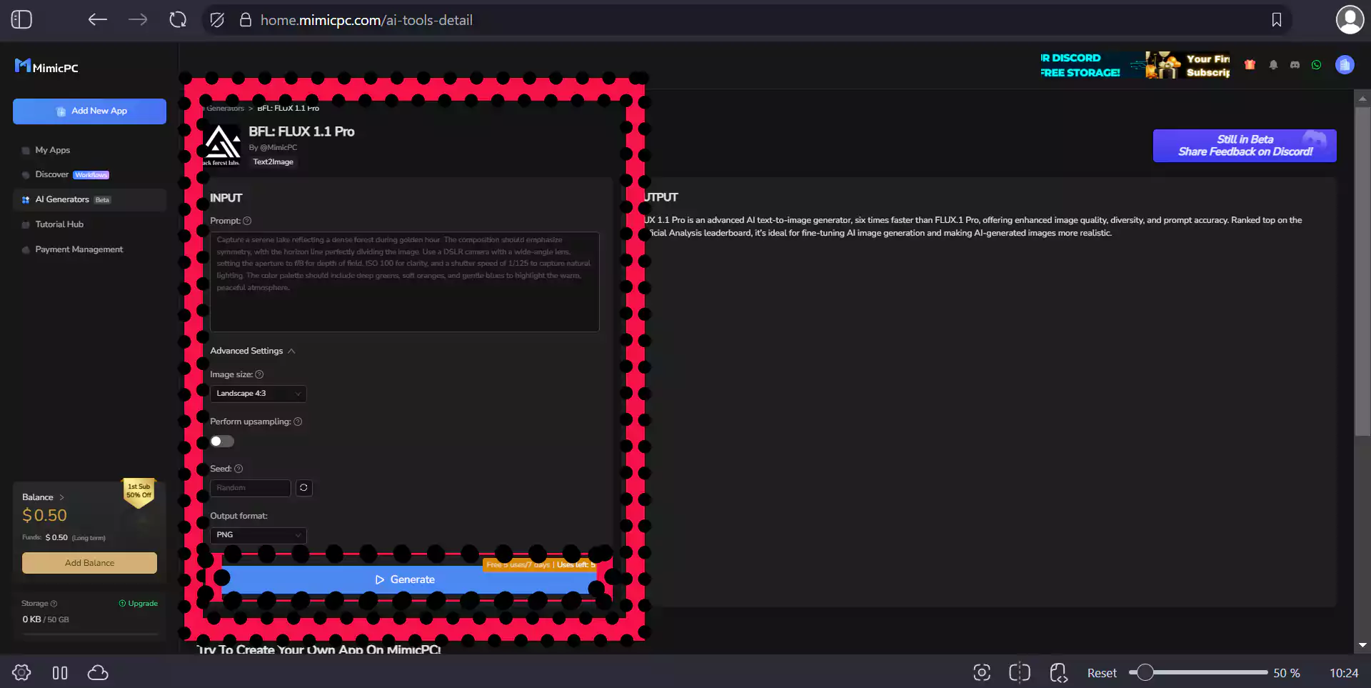 ai-image-generation-flux1.1-dashboard