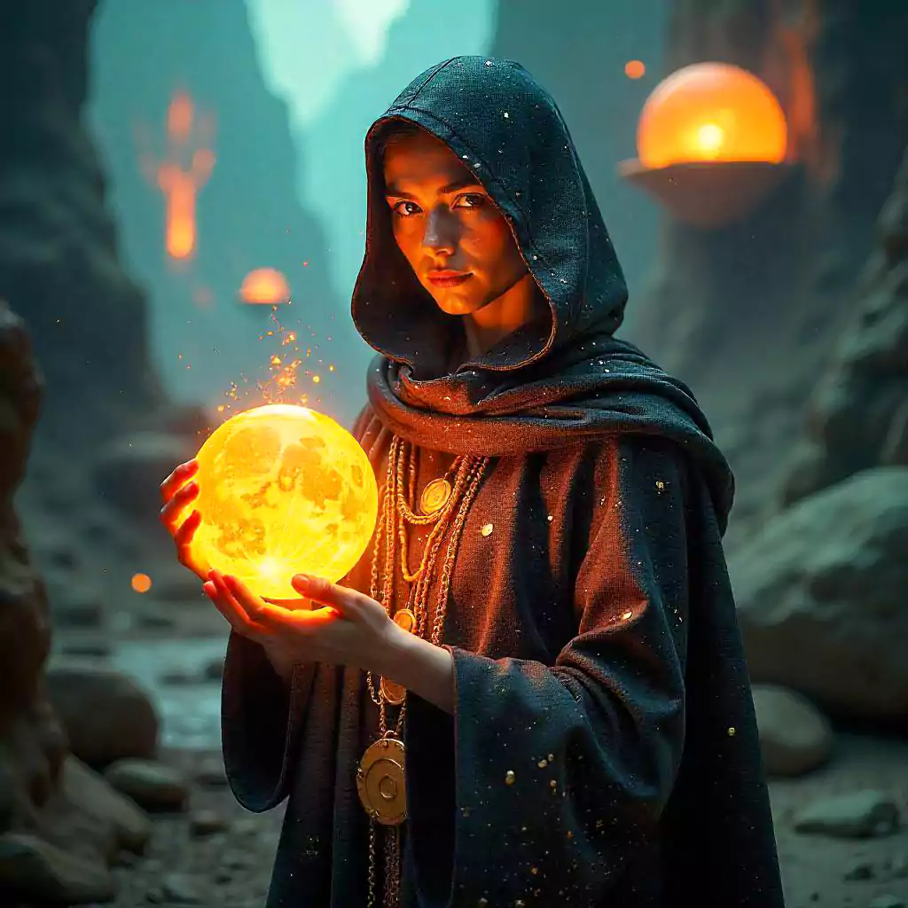 cosmic-wanderer-with-a-cloak-of-stars-and-an-ancient-artifact