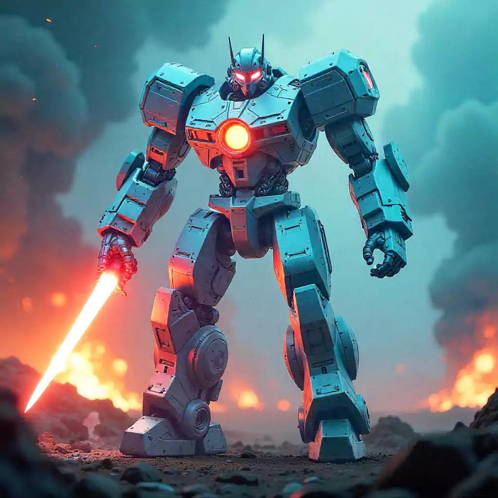 robot-guardian-with-a-massive-energy-shield-and-laser-blade