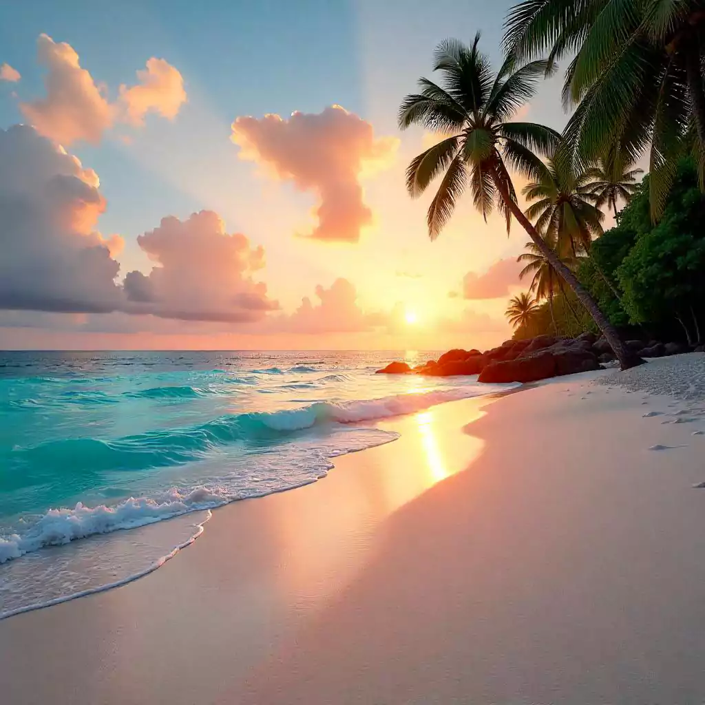 serene-white-sand-beach-at-sunset