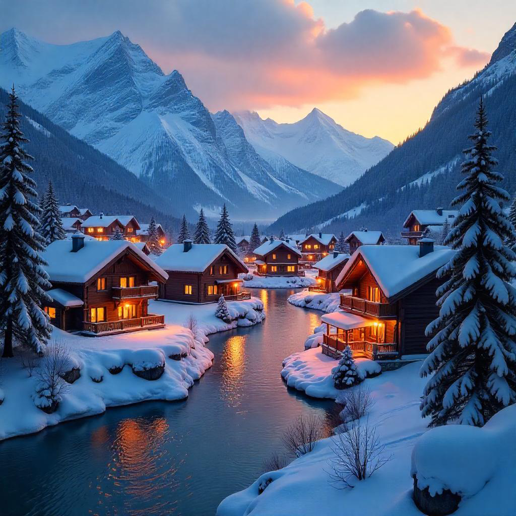 snowy-alpine-village-at-dawn